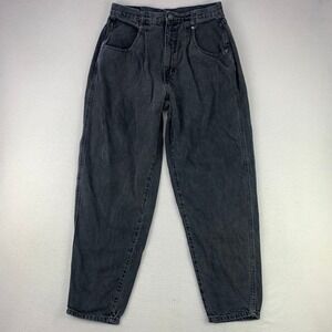 Vintage Brittania Jeans Womens 16 Black Pleated Denim High Waisted Mom 90s